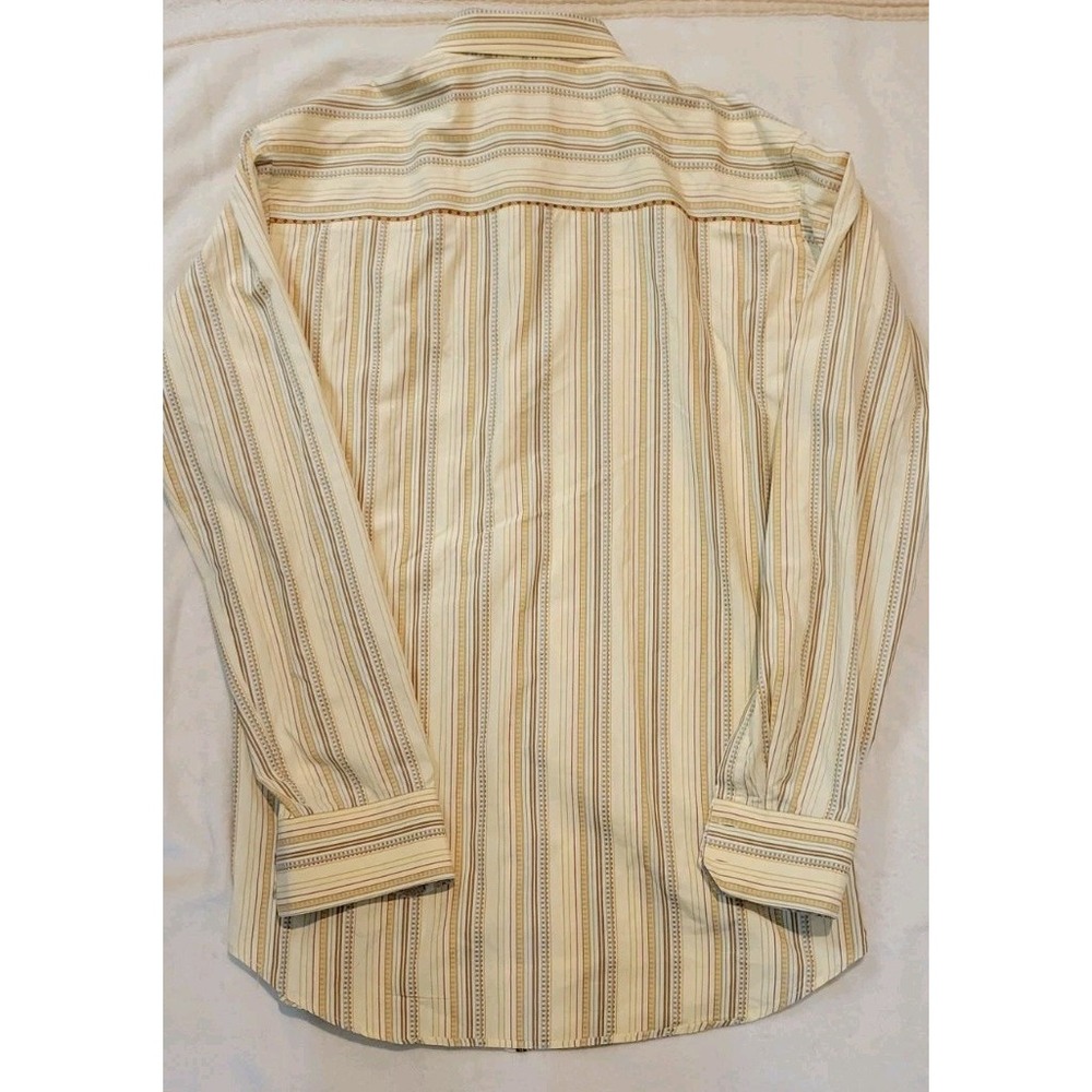 ROBERT GRAHAM MENS YELLOW STRIPED FLIP CUFF LONG SLEEVE BUTTONDOWN SIZE 2XLT - Picture 10 of 10